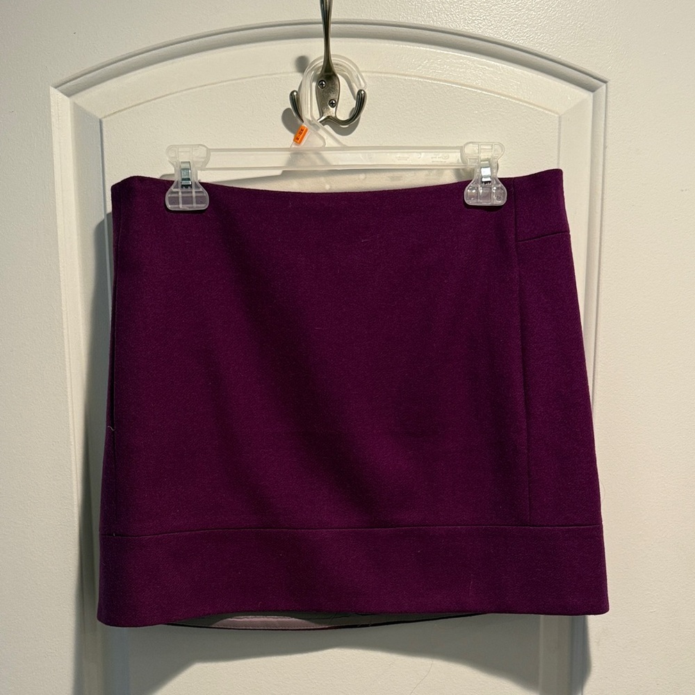 J Crew purple wool mini skirt - size 8